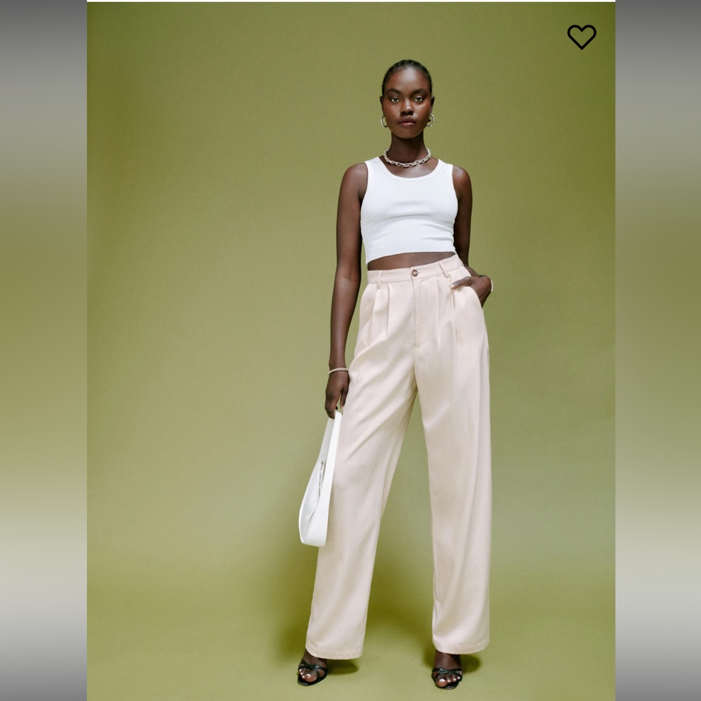 Reformation Mason Pant | Oyster | Size 6 | Capsule Wardrobe